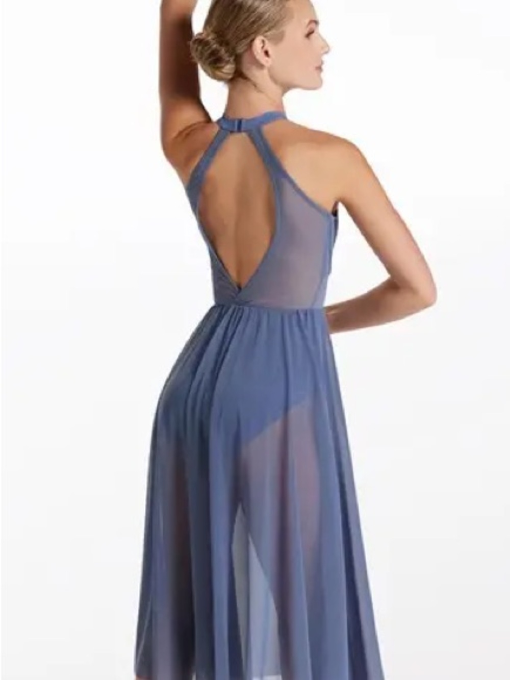 Balera Small Adult Mauve Halter Midi Dance Dress Contemporary - Picture 7 of 7